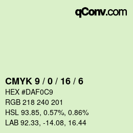 Color code: CMYK 9 / 0 / 16 / 6 | qconv.com