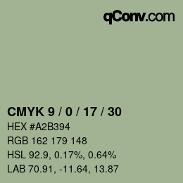 Código de color: CMYK 9 / 0 / 17 / 30 | qconv.com