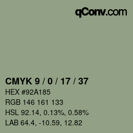 Color code: CMYK 9 / 0 / 17 / 37 | qconv.com