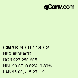 Color code: CMYK 9 / 0 / 18 / 2 | qconv.com