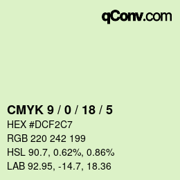 Color code: CMYK 9 / 0 / 18 / 5 | qconv.com