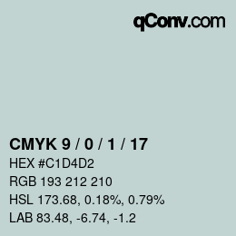 Color code: CMYK 9 / 0 / 1 / 17 | qconv.com