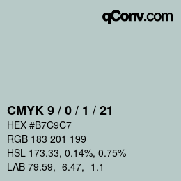 Color code: CMYK 9 / 0 / 1 / 21 | qconv.com