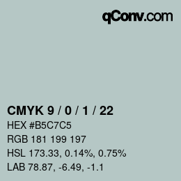 Color code: CMYK 9 / 0 / 1 / 22 | qconv.com