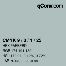 Color code: CMYK 9 / 0 / 1 / 25 | qconv.com