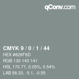 颜色代码: CMYK 9 / 0 / 1 / 44 | qconv.com