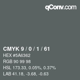 颜色代码: CMYK 9 / 0 / 1 / 61 | qconv.com