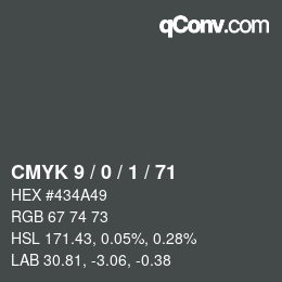 カラーコード: CMYK 9 / 0 / 1 / 71 | qconv.com