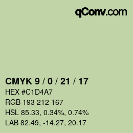 Color code: CMYK 9 / 0 / 21 / 17 | qconv.com