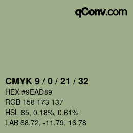 Color code: CMYK 9 / 0 / 21 / 32 | qconv.com