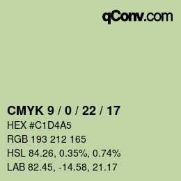 Farbcode: CMYK 9 / 0 / 22 / 17 | qconv.com