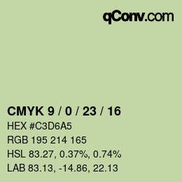 颜色代码: CMYK 9 / 0 / 23 / 16 | qconv.com