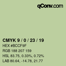 Color code: CMYK 9 / 0 / 23 / 19 | qconv.com