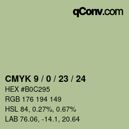 Color code: CMYK 9 / 0 / 23 / 24 | qconv.com