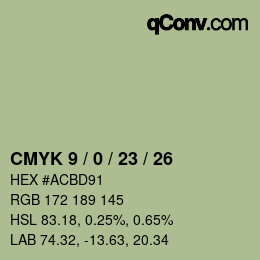 カラーコード: CMYK 9 / 0 / 23 / 26 | qconv.com