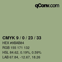 颜色代码: CMYK 9 / 0 / 23 / 33 | qconv.com