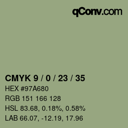 Código de color: CMYK 9 / 0 / 23 / 35 | qconv.com