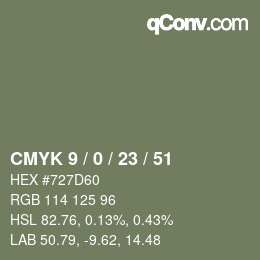 颜色代码: CMYK 9 / 0 / 23 / 51 | qconv.com