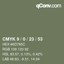 Color code: CMYK 9 / 0 / 23 / 53 | qconv.com