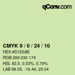 カラーコード: CMYK 9 / 0 / 24 / 10 | qconv.com