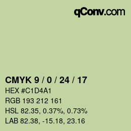 颜色代码: CMYK 9 / 0 / 24 / 17 | qconv.com