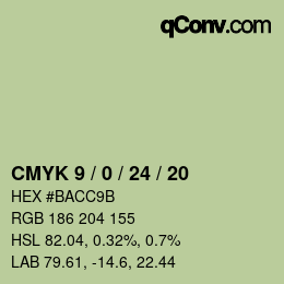 颜色代码: CMYK 9 / 0 / 24 / 20 | qconv.com