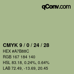 颜色代码: CMYK 9 / 0 / 24 / 28 | qconv.com