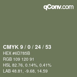 颜色代码: CMYK 9 / 0 / 24 / 53 | qconv.com
