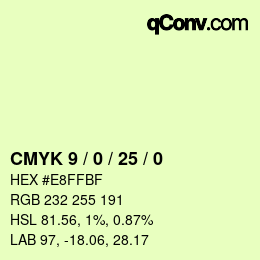 Color code: CMYK 9 / 0 / 25 / 0 | qconv.com