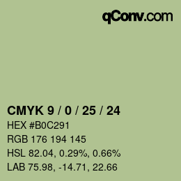 カラーコード: CMYK 9 / 0 / 25 / 24 | qconv.com