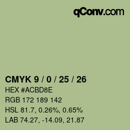 カラーコード: CMYK 9 / 0 / 25 / 26 | qconv.com