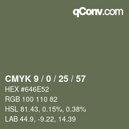 Color code: CMYK 9 / 0 / 25 / 57 | qconv.com