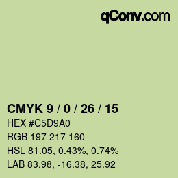 Color code: CMYK 9 / 0 / 26 / 15 | qconv.com