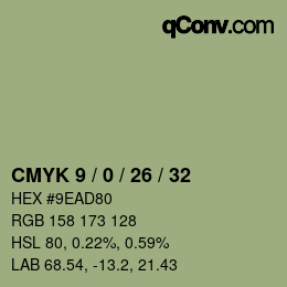 颜色代码: CMYK 9 / 0 / 26 / 32 | qconv.com