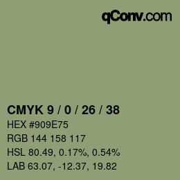 Color code: CMYK 9 / 0 / 26 / 38 | qconv.com