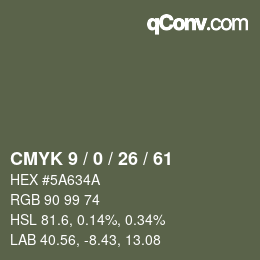 Color code: CMYK 9 / 0 / 26 / 61 | qconv.com