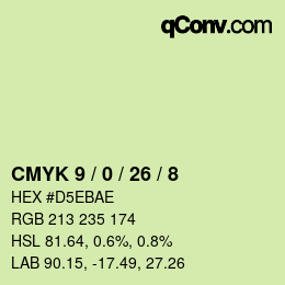 カラーコード: CMYK 9 / 0 / 26 / 8 | qconv.com
