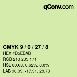 カラーコード: CMYK 9 / 0 / 27 / 8 | qconv.com