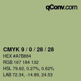 Código de color: CMYK 9 / 0 / 28 / 28 | qconv.com