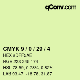 Color code: CMYK 9 / 0 / 29 / 4 | qconv.com