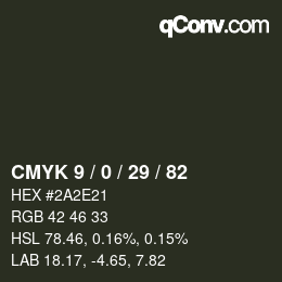 Color code: CMYK 9 / 0 / 29 / 82 | qconv.com
