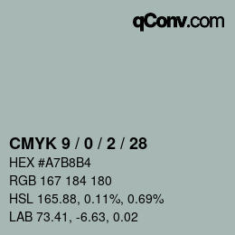 Color code: CMYK 9 / 0 / 2 / 28 | qconv.com