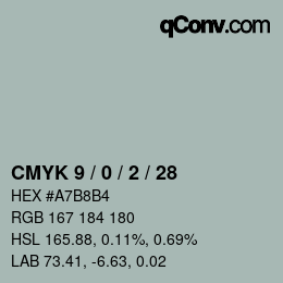 Color code: CMYK 9 / 0 / 2 / 28 | qconv.com