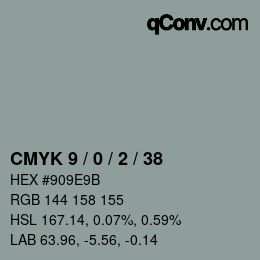 Color code: CMYK 9 / 0 / 2 / 38 | qconv.com