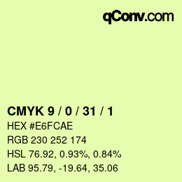 Color code: CMYK 9 / 0 / 31 / 1 | qconv.com