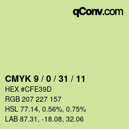 カラーコード: CMYK 9 / 0 / 31 / 11 | qconv.com