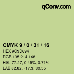 Color code: CMYK 9 / 0 / 31 / 16 | qconv.com