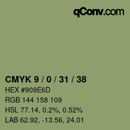 Color code: CMYK 9 / 0 / 31 / 38 | qconv.com