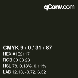 颜色代码: CMYK 9 / 0 / 31 / 87 | qconv.com