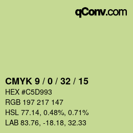 Color code: CMYK 9 / 0 / 32 / 15 | qconv.com